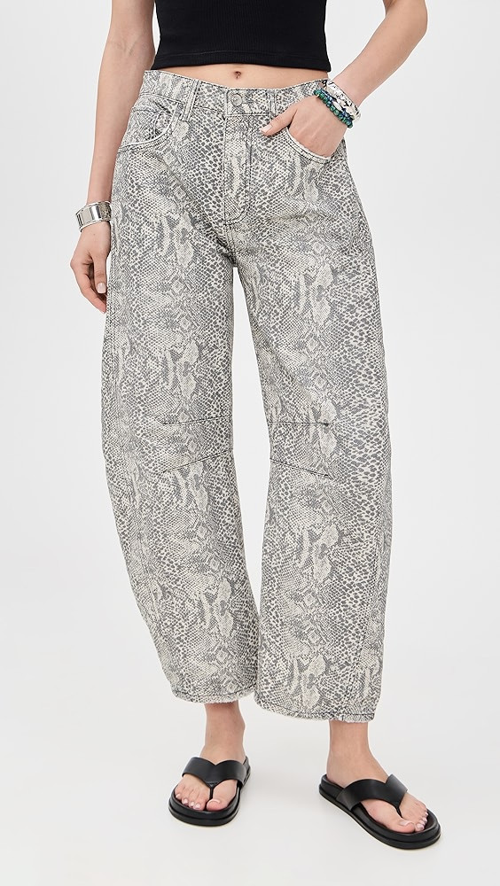Good Luck Printed Barrel Jeans | Shopbop