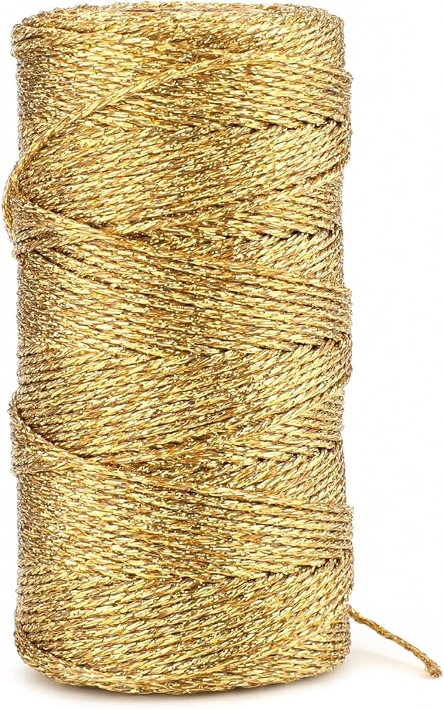 joycraft 110Yards Decorative Metallic Bakers Twine - Gold Wrapping Twine String - Inelastic - Gli... | Amazon (US)