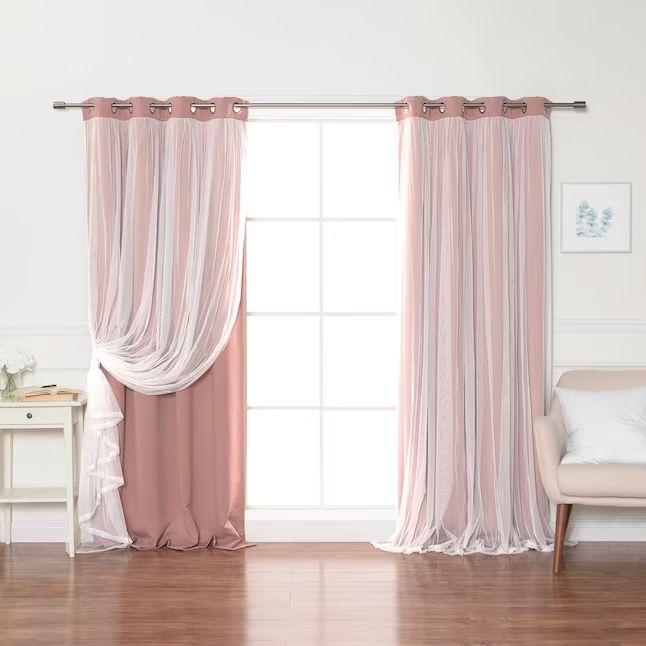 Best Home Fashion 63-in Mauve Polyester Blackout Grommet Curtain Panel Pair | Lowe's