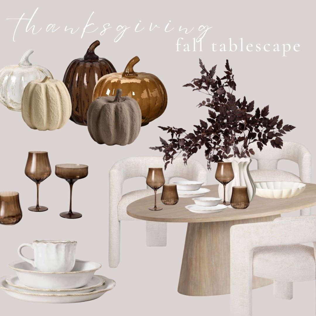 Thanksgiving tablescape 🤎


Thanksgiving dinner, tablescape, hosting Thanksgiving dinner, dinner plates, wine glass, water glass, ribbed glass, dining table, dining chair, centerpieces, pumpkin decor, glass pumpkin, fall decor, fall stems


#target #targetfinds #hearthandhand #worldmarket #amazon #crate&barrel 

#LTKSeasonal #LTKFamily #LTKHome
