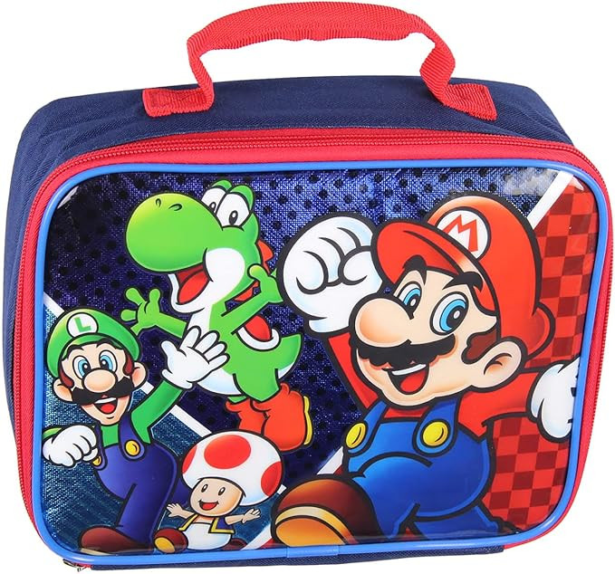 Super Mario Luigi Toad Yoshi Insulated Lunch Box Soft Kit Cooler | Amazon (US)