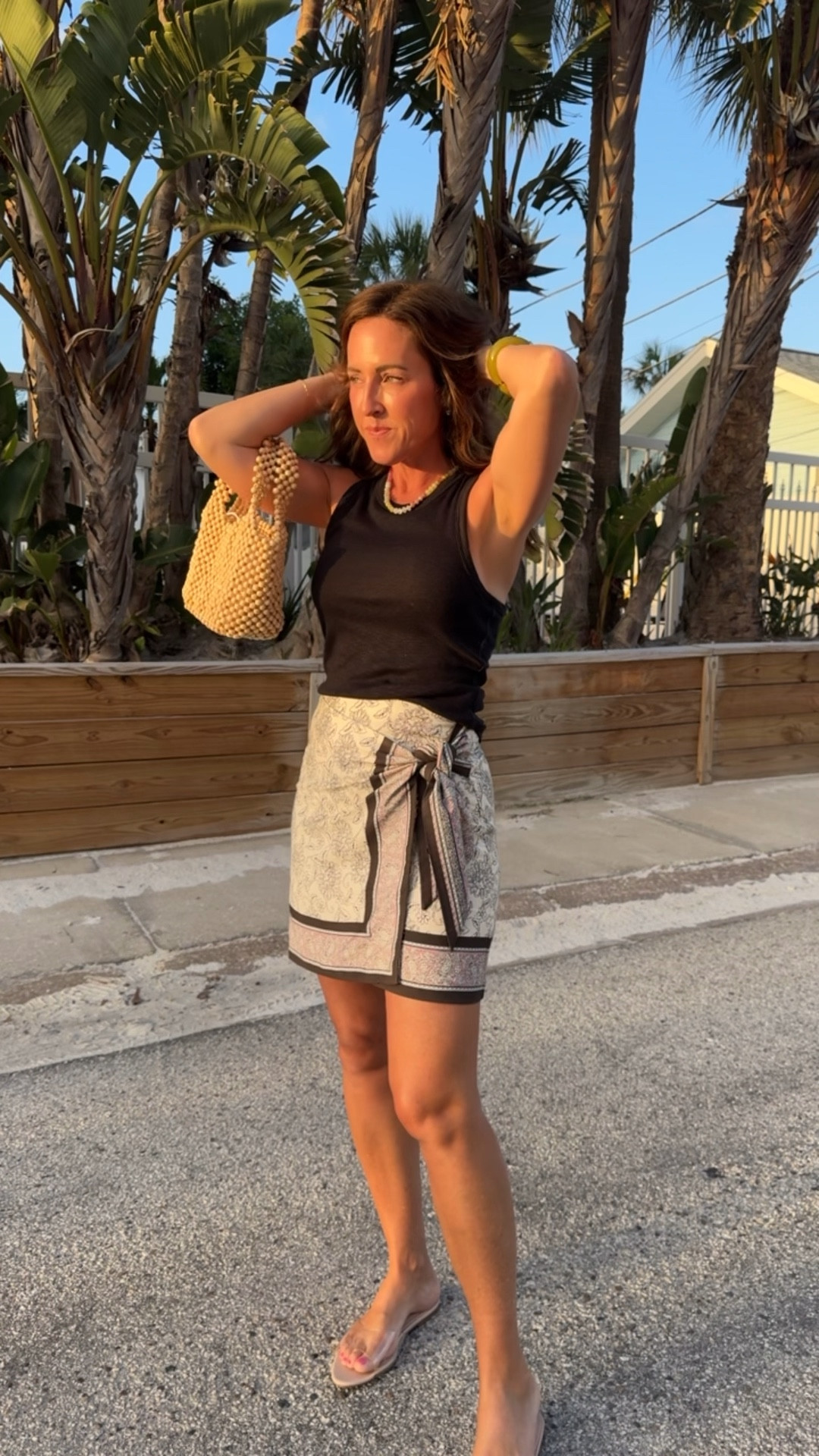 Elevated warm weather outfit. Wrap skirt. 
XS tank
XS skirt regular 

#LTKOver40 #LTKmomlife