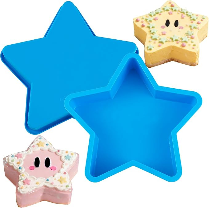 2Pcs Large Stars Cake Pan Silicone Mold, Independence Day Theme Star Shaped Cakes Pan for Making ... | Amazon (US)
