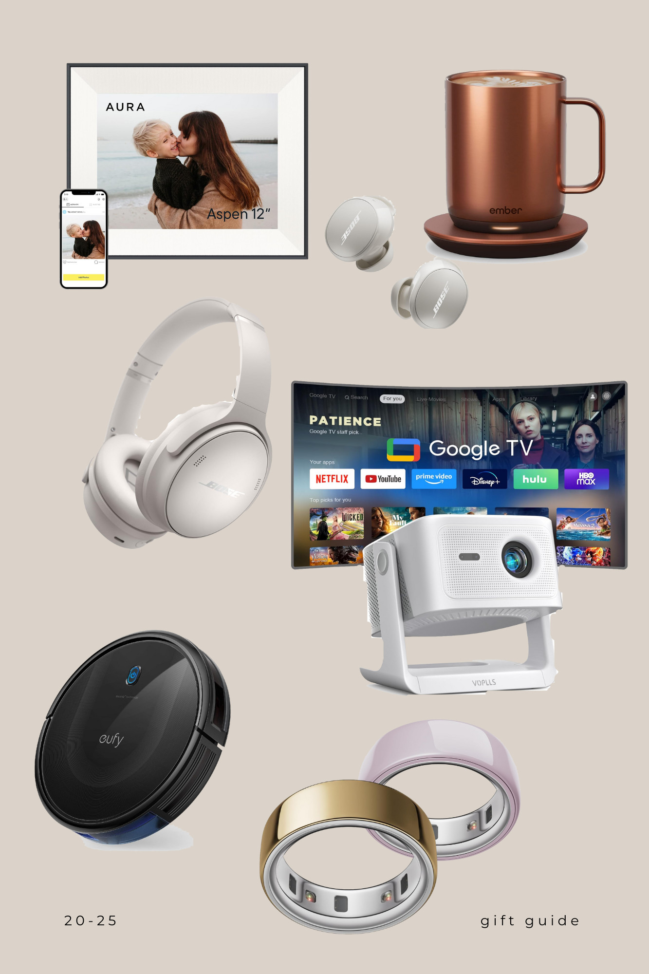 Last minute holiday and Christmas gifts for the tech person in your life!

Bose headphones | earbuds | Eufy | vacuum | Ember mug | Oura Ring | Aura Frame | Smart Projector | Amazon

 

 #LTKGiftGuide #LTKHoliday #LTKSaleAlert