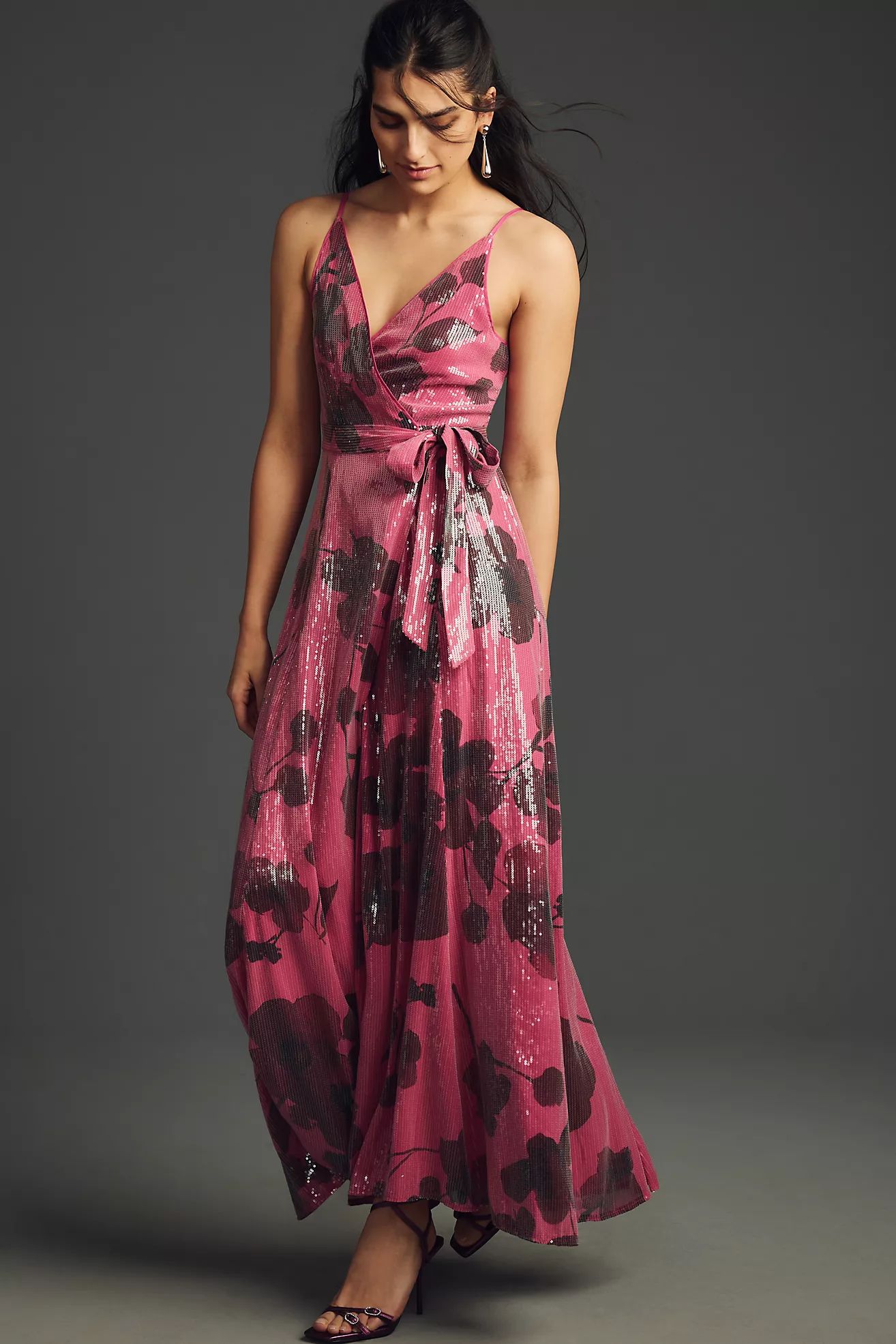 Hutch Sleeveless Sequin Wrap Maxi Dress | Anthropologie (US)