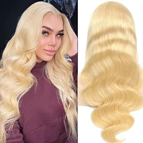 613 Lace Front Wig Human Hair 13x4 HD Body Wave Blonde Lace Front Wigs Human Hair Pre Plucked with B | Amazon (US)