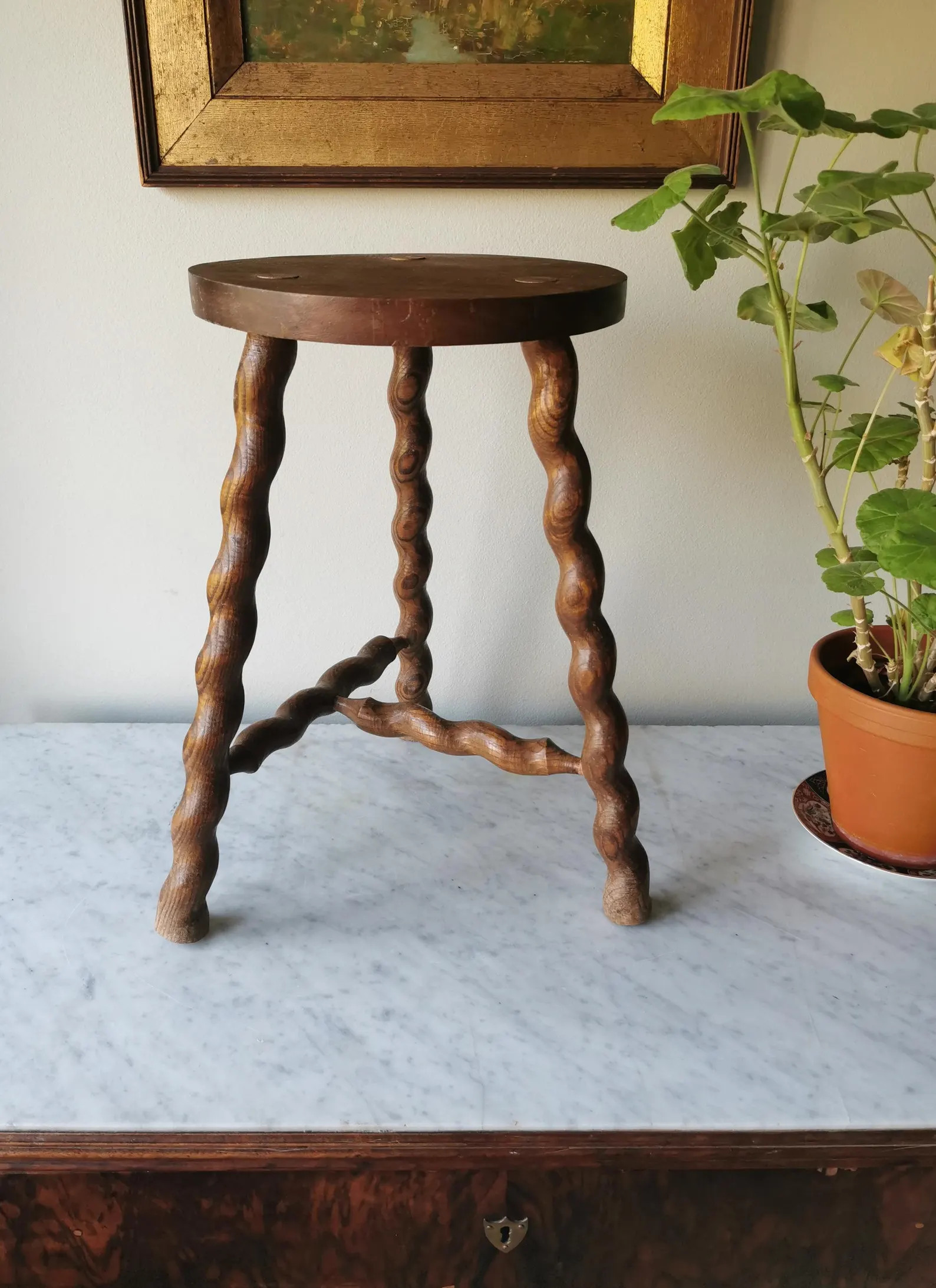 Vintage French Barley Twist Stool French Milking Stool Antique Spool-style Wooden Stool Rustic Fr... | Etsy (US)