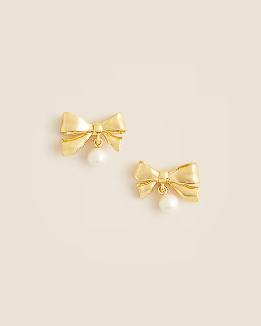 Pearl drop bow earrings | J. Crew US