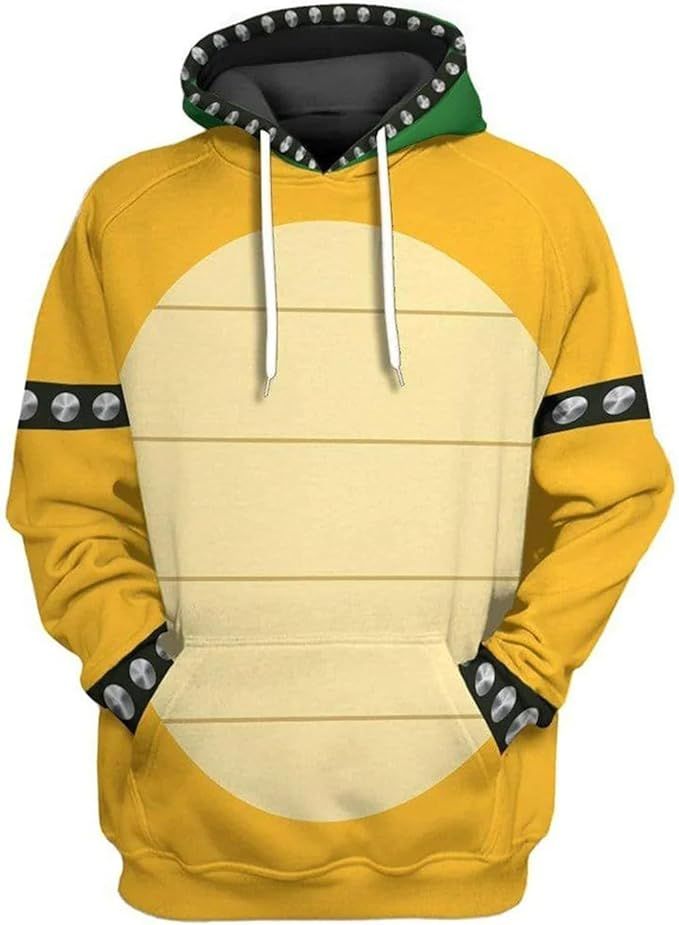 Bowser Costume Adult Hoodie, Mario Luigi Costume Adult Sweatshirt Super Brothers Hoodie Movie Cos... | Amazon (US)
