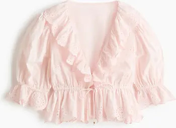 H&M Broderie Anglaise Cotton Blouse | Nordstrom | Nordstrom