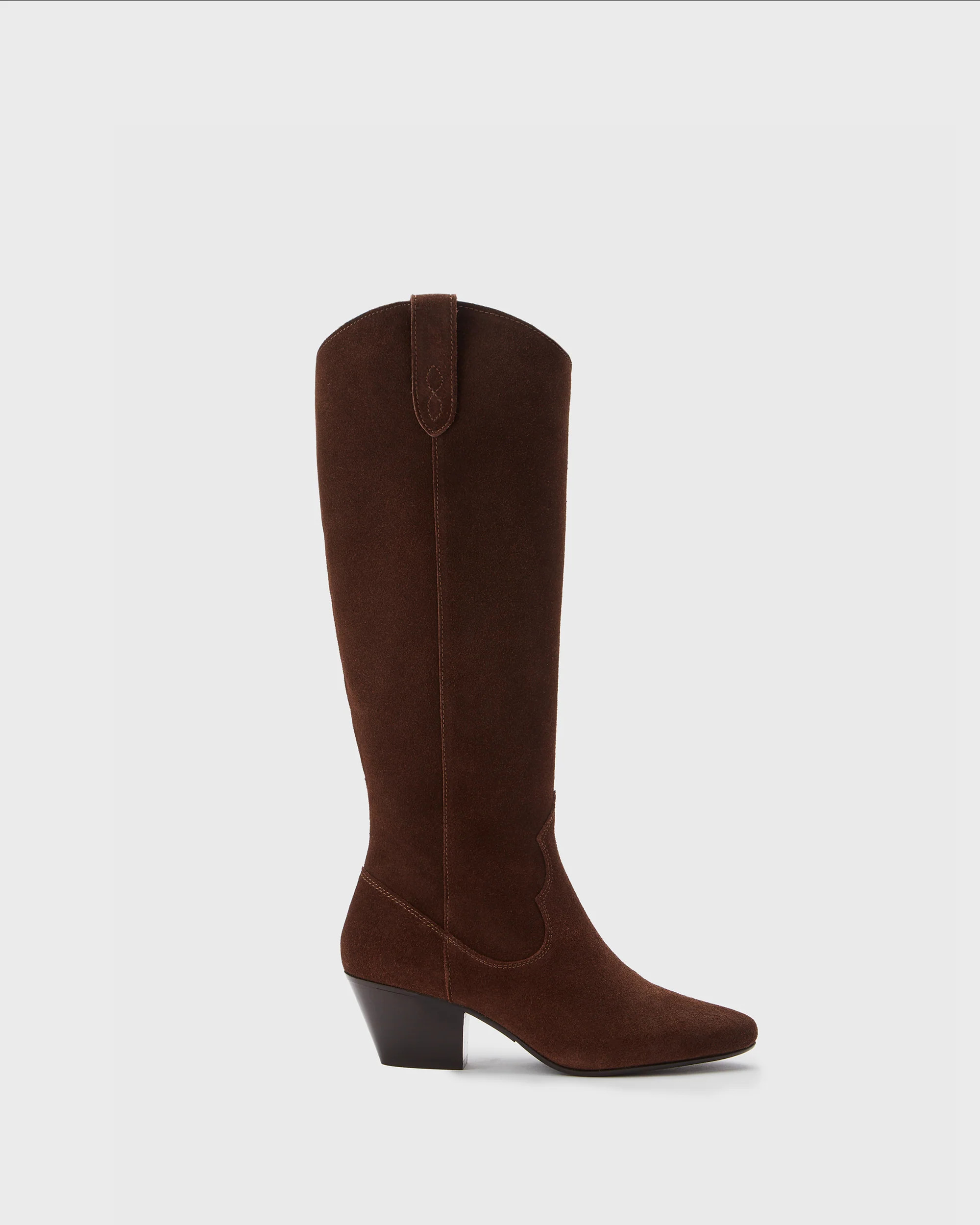 Saffron Knee High Boots in Brown Suede | DuoBoots