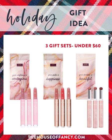 Stocking stuffer alert!! 3 sets of juicy lips from tarte! 3 sets per little gift bag! So great for stocking stuffers and friend gifts!!! 

#LTKbeauty #LTKHoliday #LTKunder100