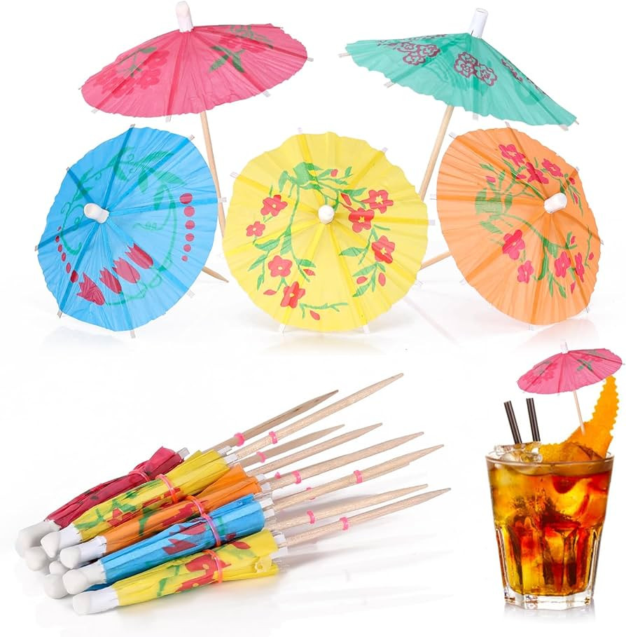 [100 PCS] Drink Umbrellas Cocktail Picks - Cocktail Umbrellas for Drinks, Mini Paper Umbrella Coc... | Amazon (US)