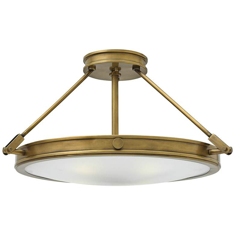 Hinkley Collier 22" High Heritage Brass White Disc Ceiling Light - #8G751 | Lamps Plus | Lamps Plus