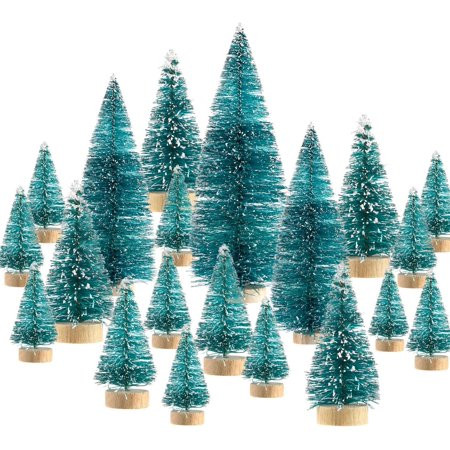 60 Pieces Artificial Mini Christmas Tree Sisal Snow Trees Bottle Brush Christmas Trees Pine Trees Or | Walmart (US)