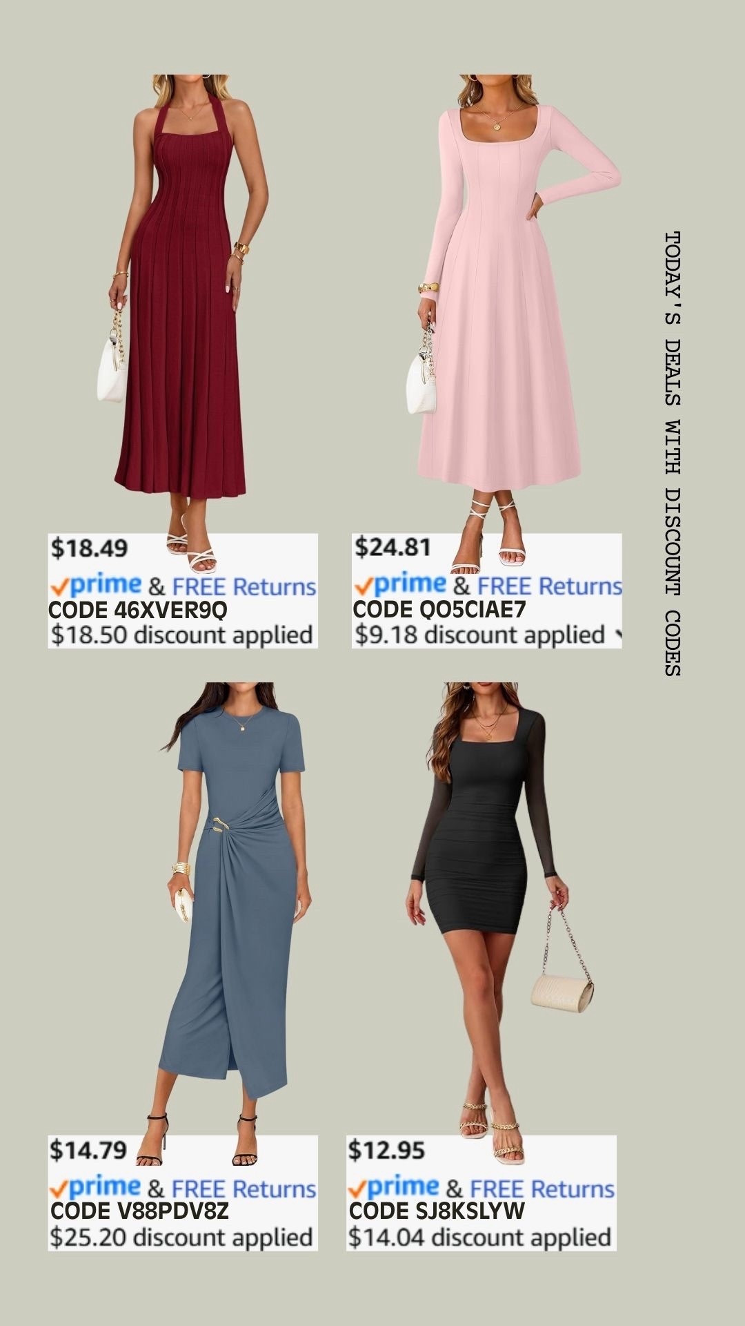 PROMO CODE DEALS ON AMAZON!

Promo codes are entered are on the check out screen where you select payment method. 

Codes & coupons only work for a limited time! If you get an error, it may have maxed the color/size you selected.. so try another one. Sometimes it helps to check out one item at a time! 

SCREENSHOT TO EASILY COPY/PASTE PROMO CODE AT CHECKOUT! 

#LTKootd #LTKFindsUnder50 #LTKSaleAlert