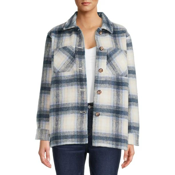 Time and Tru Women’s Shacket - Walmart.com | Walmart (US)