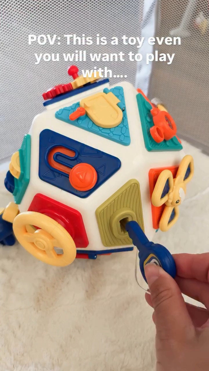 Sometimes I come across a toy that is SO COOL that I want it for myself 😆 this is that toy! 
This 22 in 1 busy board ball has so many fun things to do and explore that it’s been keeping my baby occupied for so long! 


#babytoys #babyactivities #kidstoys

#LTKKids #LTKBaby