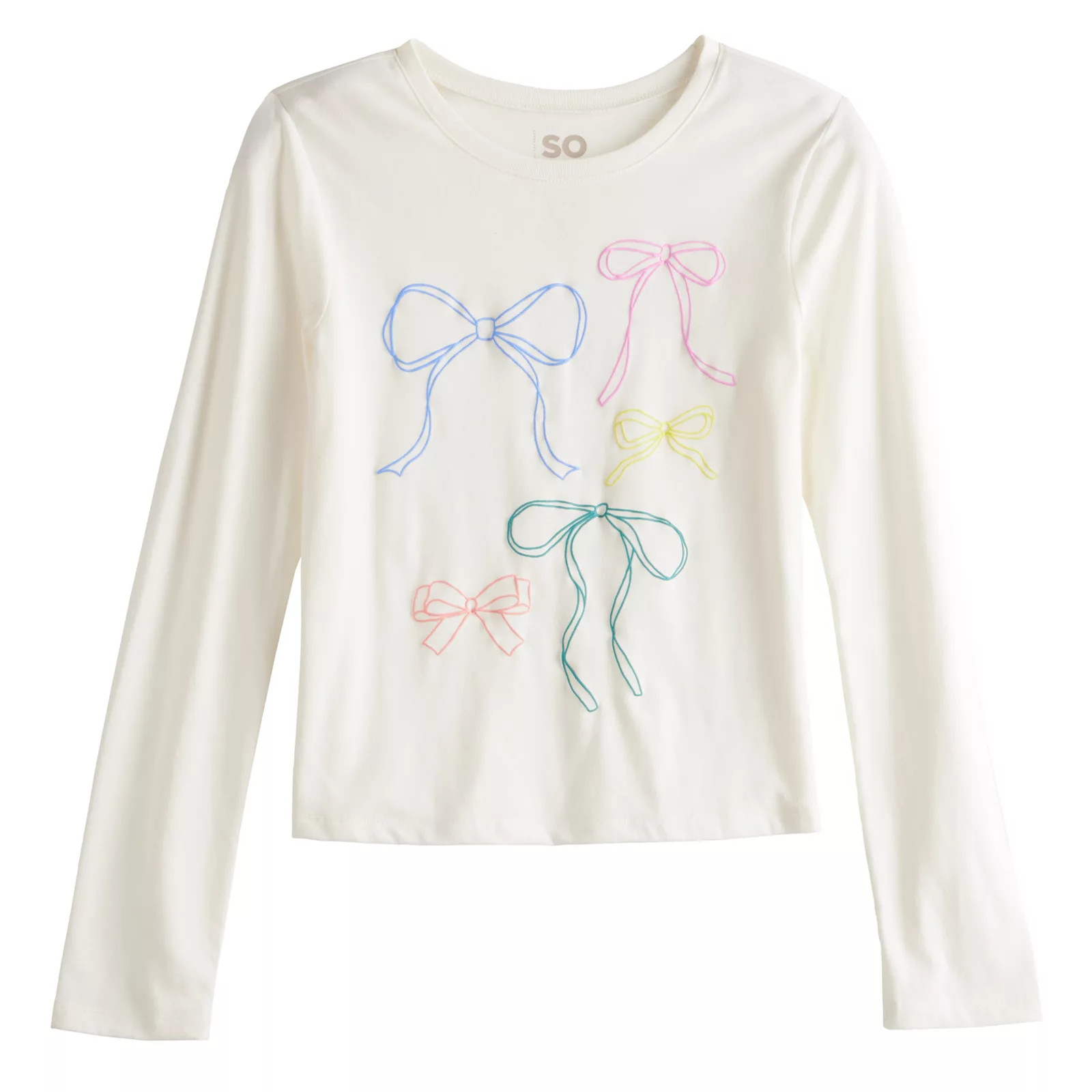 Girls 6-20 SO® Long Sleeve Graphic Baby Tee in Regular & Plus | Kohl's