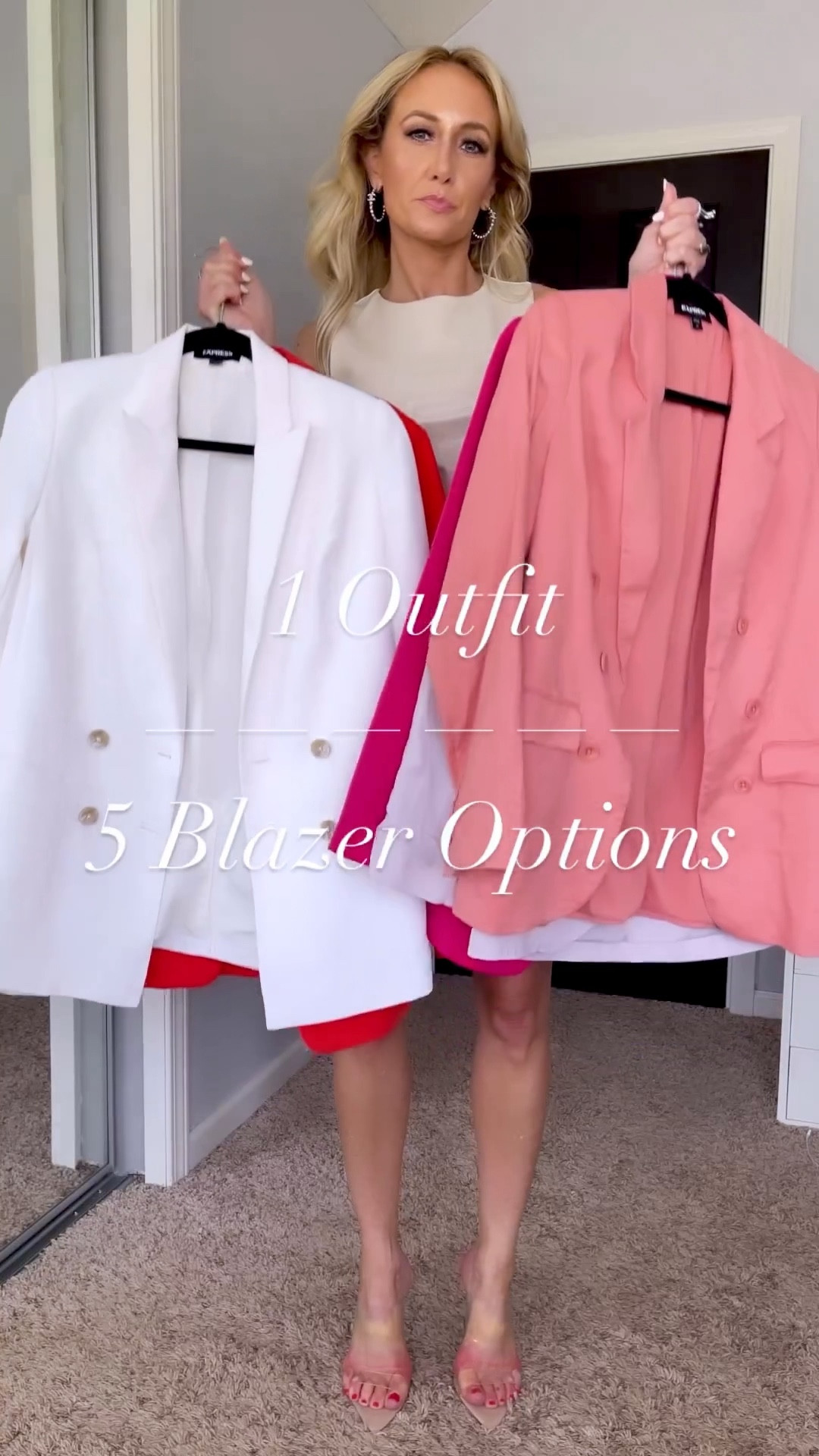 1 Outfit - 5 Blazer Options! 🤍🤎which is your favorite?..1,2,3,4, or 5?
Outfit Details....
Body Contour Faux Leather Bodysuit @express
High Waisted Faux Leather Pull on Shorts @express
Nude Clear Pumps @amazon
Blazer Options...
1. Off White Linen Blazer - old from @express
2. Coral Linen Blazer - old from @express
3. Lilac Linen Blazer - old from @hm
4. Hot Pink Blazer - old @express
5. Orange Blazer @amazon
Follow from more "wavs to style "
blazer, blazer style, leather , style, style fashion, style reels, ways to wear, howtowear, style inspiration, outfits, outfit inspirations, faux leather,  over40style, over30style, chic, chic style, classy, classy style

#LTKstyletip #LTKunder100 #LTKworkwear