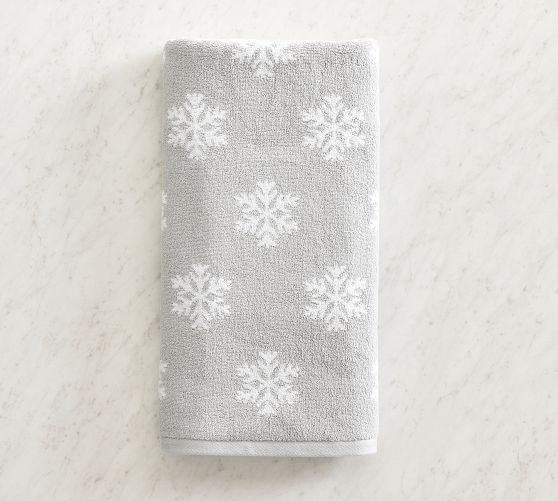 Snowflake Jacqaurd Towel | Pottery Barn (US)
