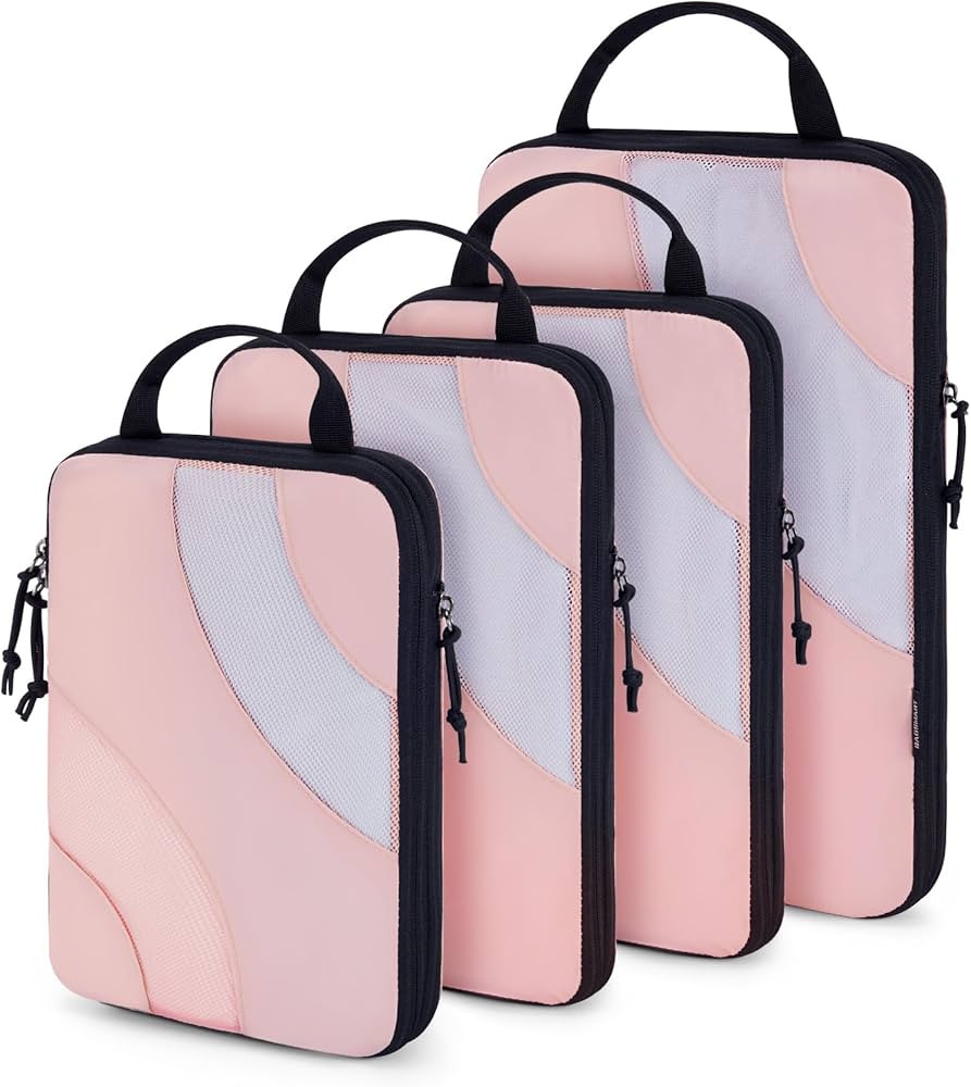 Compression Packing Cubes, BAGSMART 4 Set Travel Packing Cubes for Carry on Suitcases, Compression S | Amazon (US)