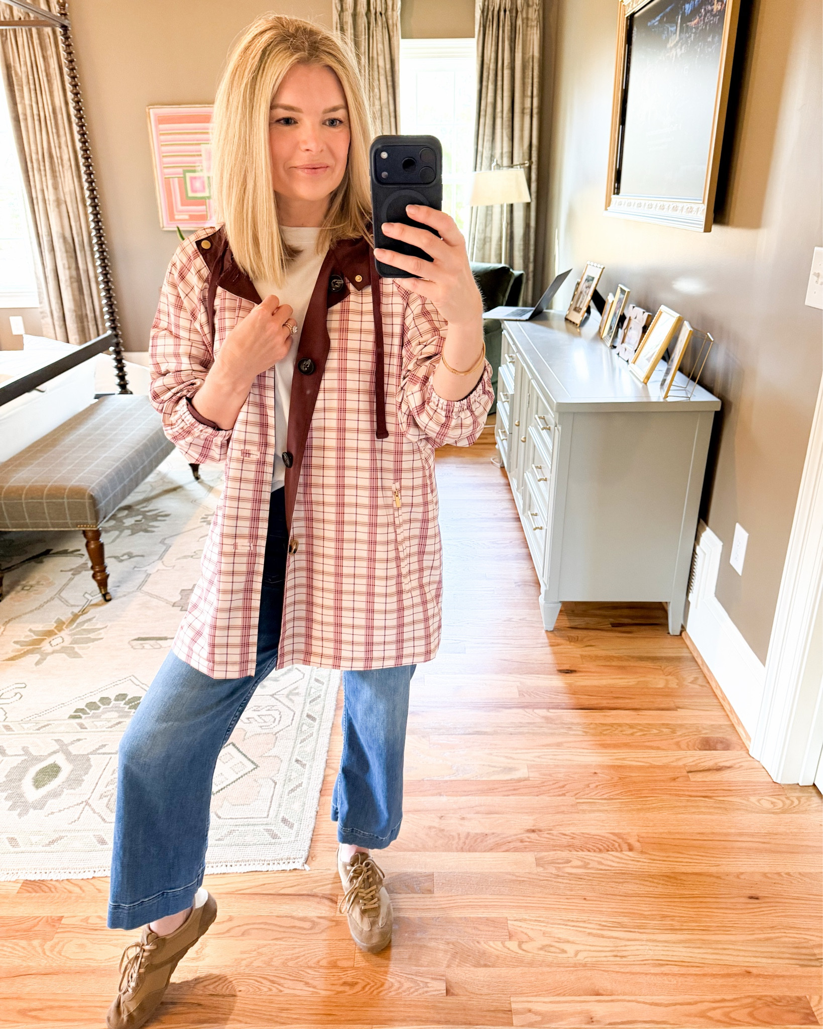 Sale alert 🚨 The lightweight hooded trench you’ll grab for rainy days and those “is it spring yet?” mornings. Bonus: the plaid lining makes it feel way more elevated than your average throw-on jacket. 

#LTKootd #LTKmomlife #LTKgrwm