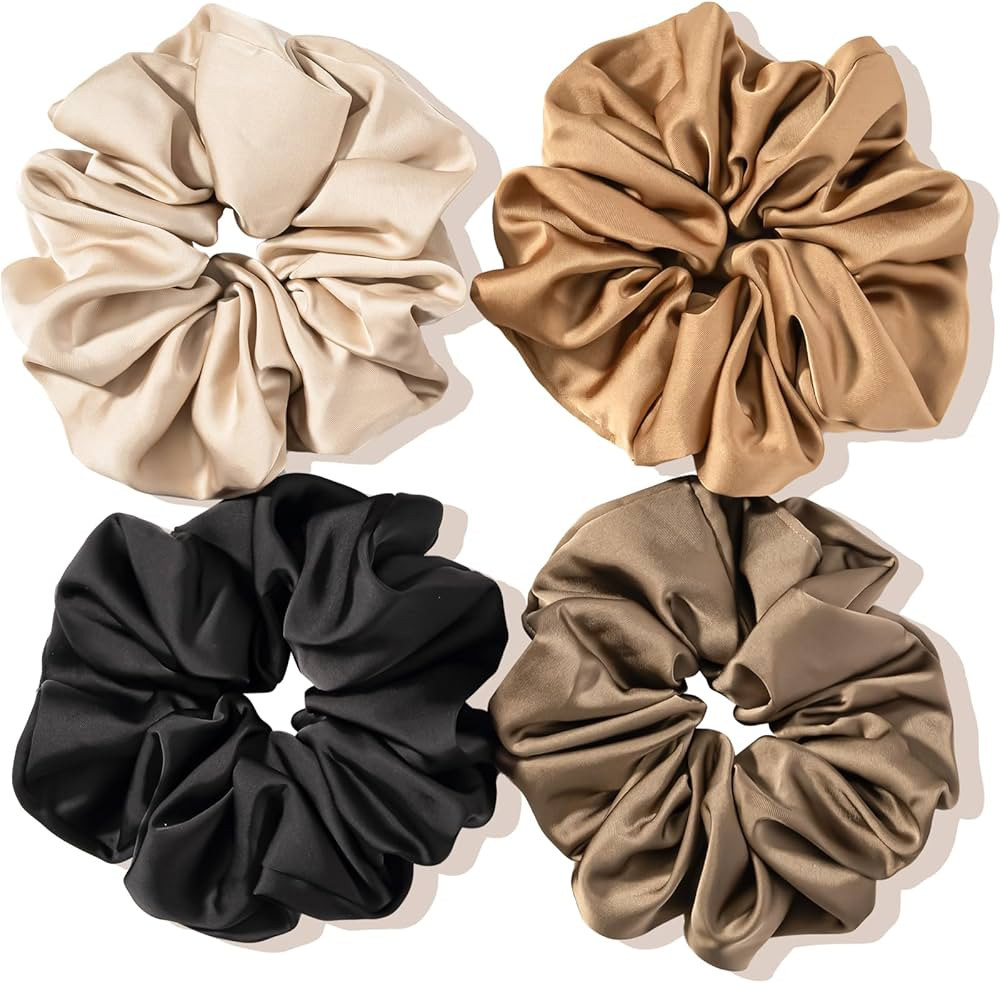 Lolalet Big Scrunchies for Women, 5.9 Inch Large Satin Scrunchies Jumbo Oversized Elastic Hair Ti... | Amazon (US)
