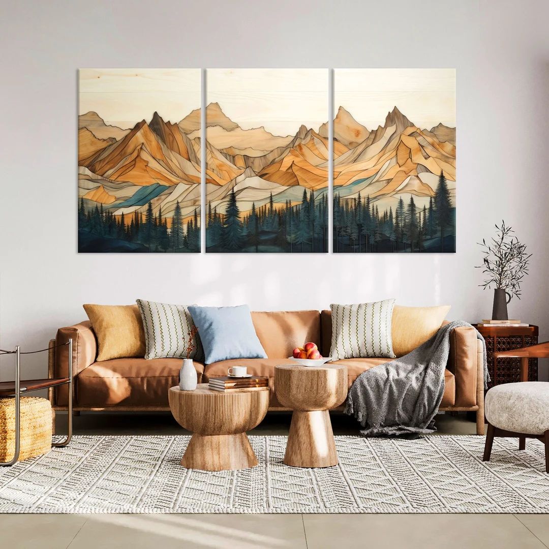 Wood Texture Wall Art Canvas, Wood Wall Art Mountain Print, Extra Large Wall Art Living Room, Abs... | Etsy (CAD)