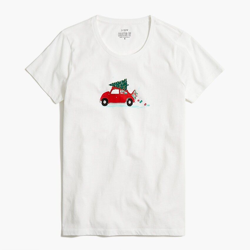 Factory: Holiday Car And Tree Graphic Tee For Women | J.Crew Factory
