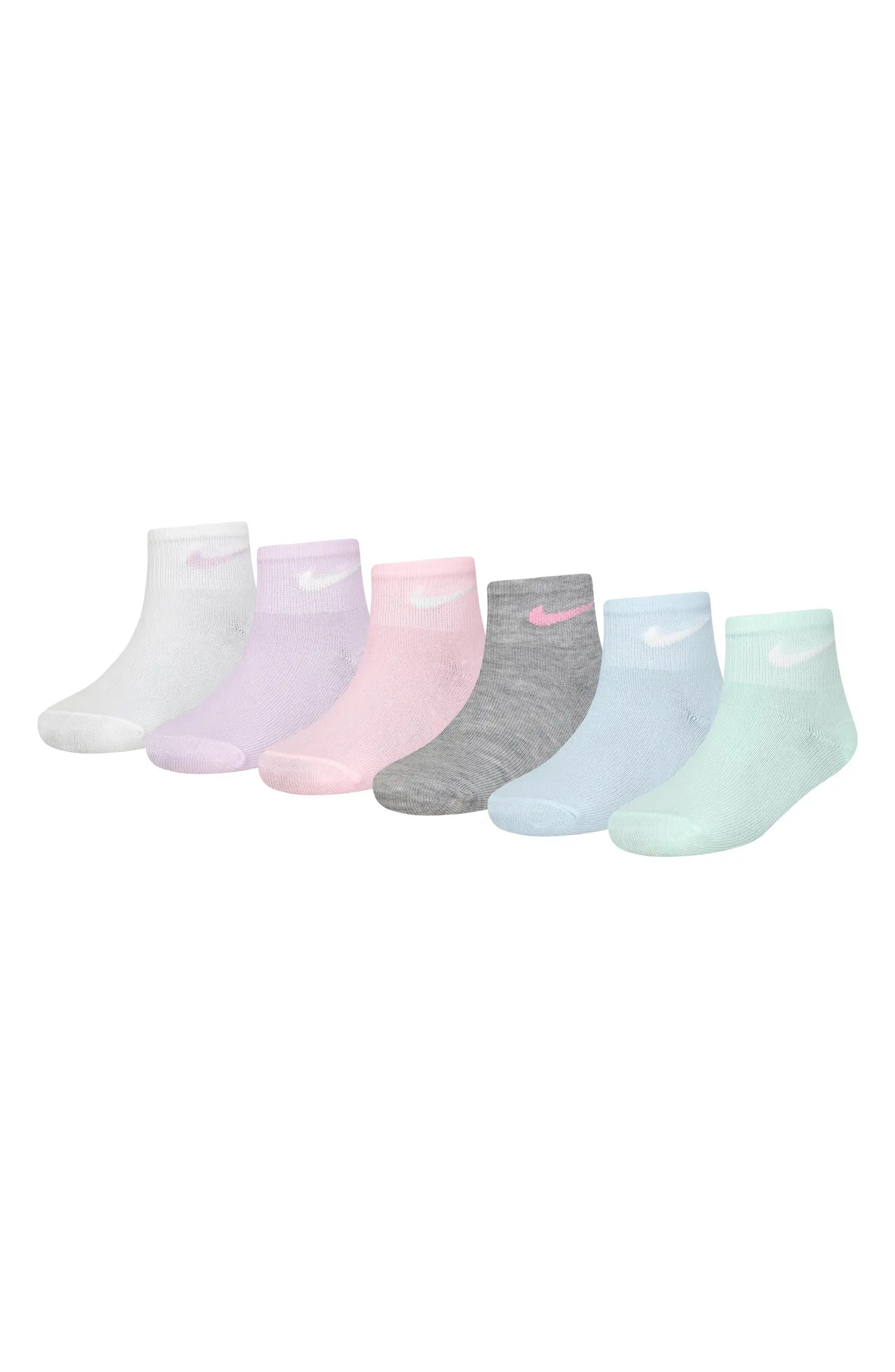 Nike Kids' Metallic 6-Pack Swoosh Quarter Socks | Nordstromrack | Nordstrom Rack