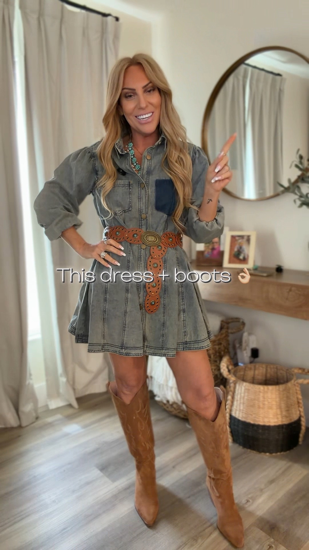 Denim Dress Outfit

#LTKSeasonal #LTKMidsize #LTKootd