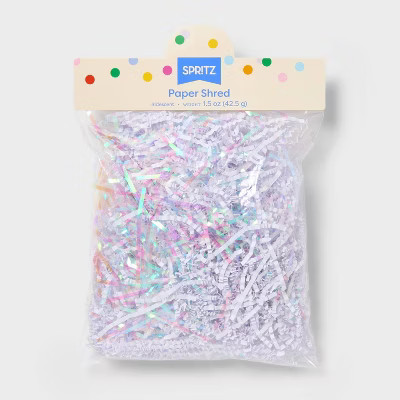 1.5oz Iridescent Paper Shred Filler White  - Spritz™ | Target