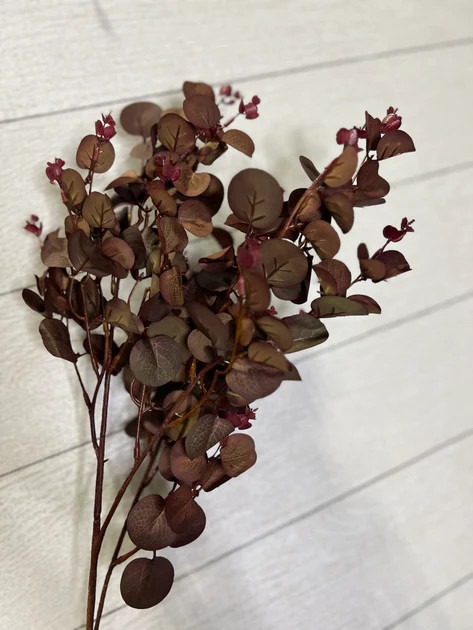 Artificial Purple Autumn Eucalyptus Stems | Journey Decor