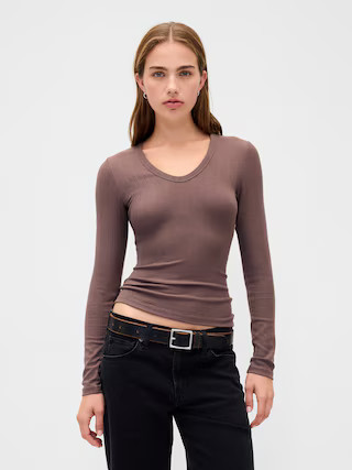 Sheer Modern Rib T-Shirt | Gap (US)