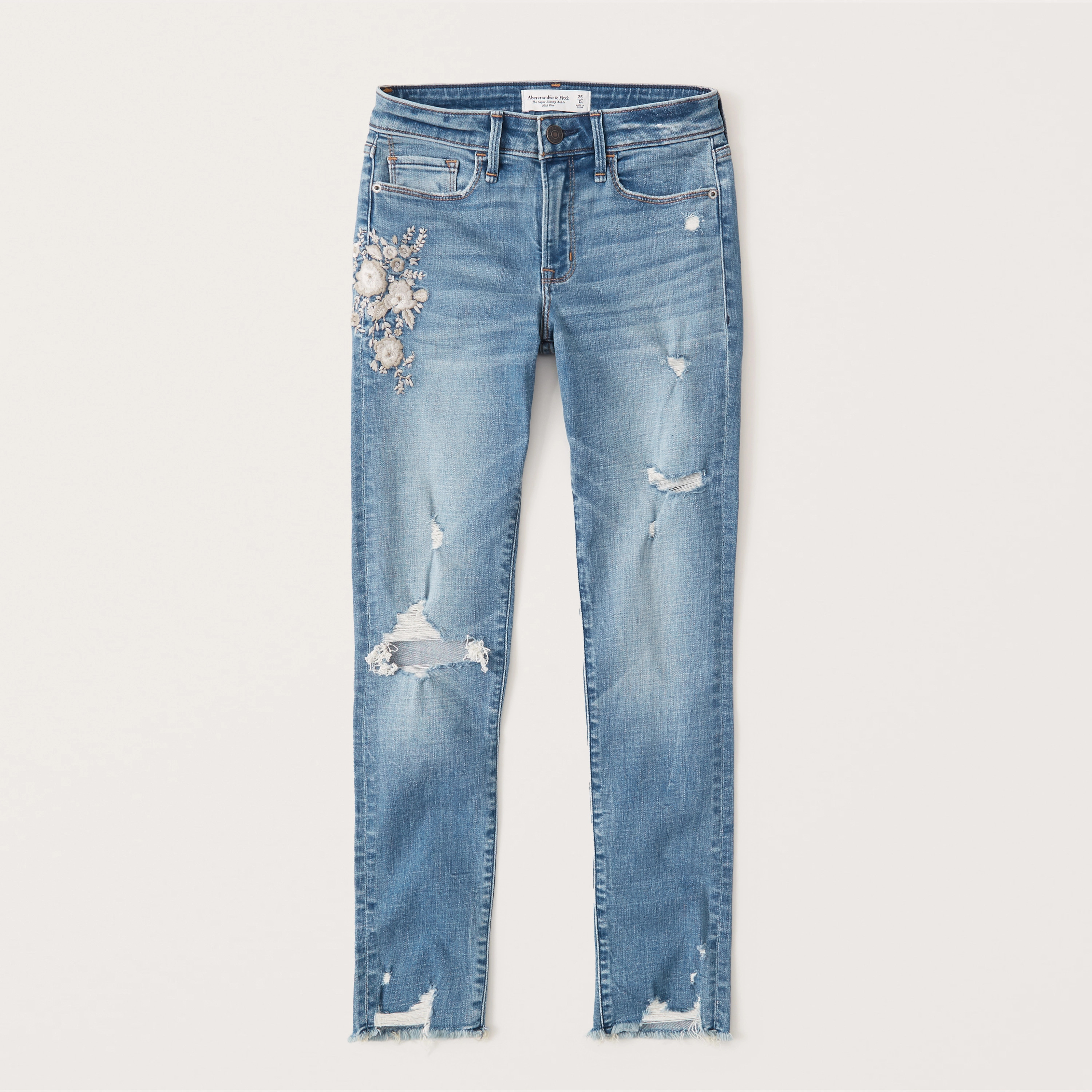 Mid Rise Super Skinny Ankle Jeans | Abercrombie & Fitch (US)