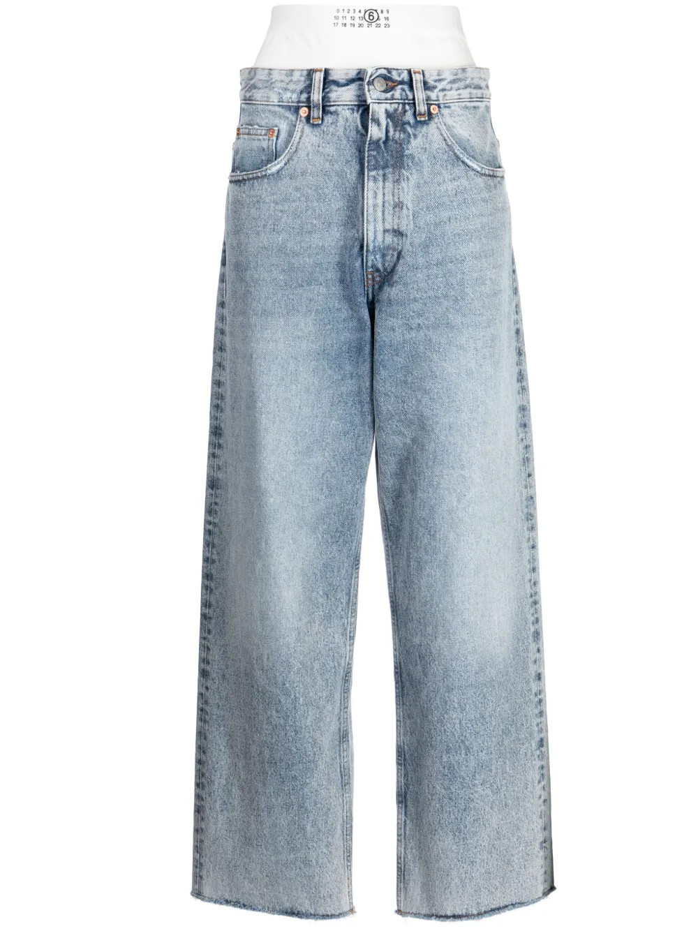 MM6 Maison Margiela double-waist Cropped Boyfriend Jeans - Farfetch | Farfetch Global
