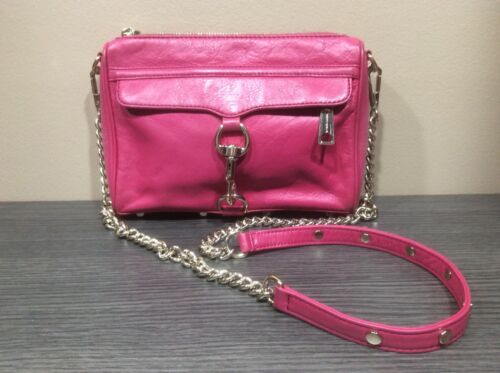 Rebecca Minkoff Womens Mini MAC Hot Pink Genuine Leather Cross Body Bag | eBay AU