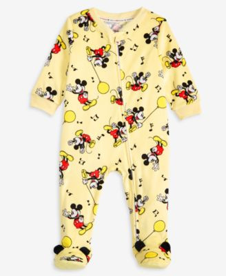 Disney | Macy's Baby Boys' & Baby Girls' Mickey Mouse Zippered Footed Onesie, Macy's Exclusive - Multi | Macy's