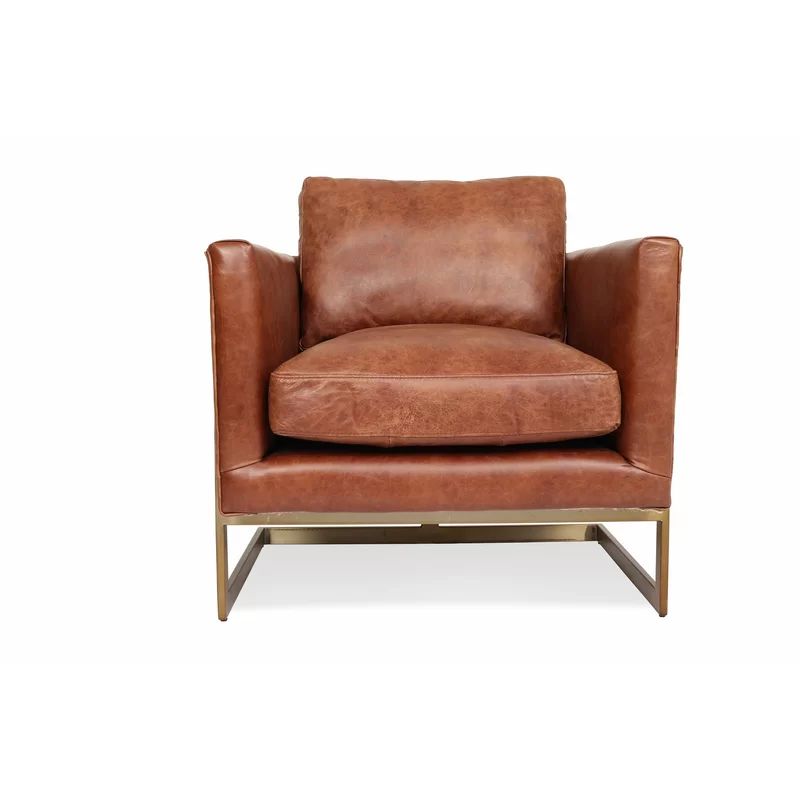 Carleen 31" Wide Top Grain Leather Lounge Chair | Wayfair Professional