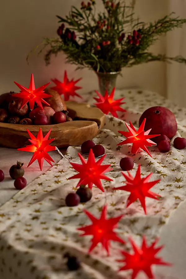 Stargazer Moravian Star String Lights, Red at Terrain | Terrain