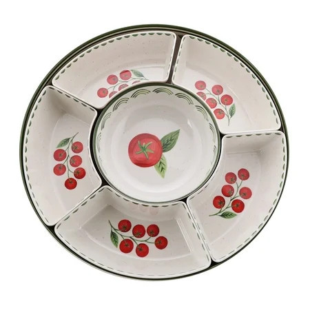 Better Homes and Gardens Bamboo Melamine Chip and Dip Set with Tomato Design | Walmart (US)