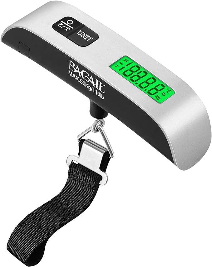 BAGAIL Digital Luggage Scale, 110lbs Hanging Baggage Scale with Backlit LCD Display, Portable Sui... | Amazon (US)