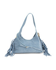 Made In Italy Suede Mini Hobo Bag With Fringe Trim | Handbags | Marshalls | Marshalls