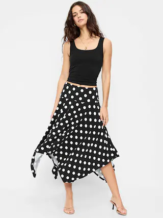 Handkerchief Hem Midi Skirt | Old Navy (US)