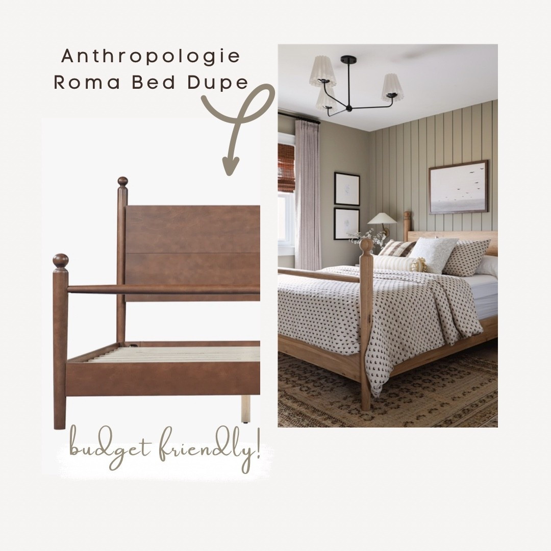 Incredible dupe for the Anthropologie Roma Bed. Shape/silhouette is nearly identical. Featuring a neutral warm wood finish that would look amazing in any space. Would also look amazing painted in black or any other color. 

Roma bed, Anthropologie Roma bed, dupe for Anthropologie furniture, bedroom furniture, wood bed, four poster wood bed

#LTKHome