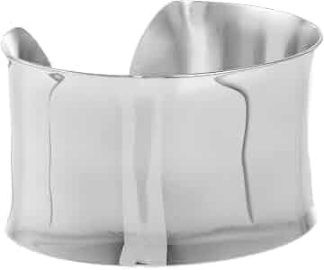 Lavari Jewelers Stainless Steel 1.5 Inches Wide Open Plain Cuff Bangle Bracelet for Women 6.75 In... | Amazon (US)