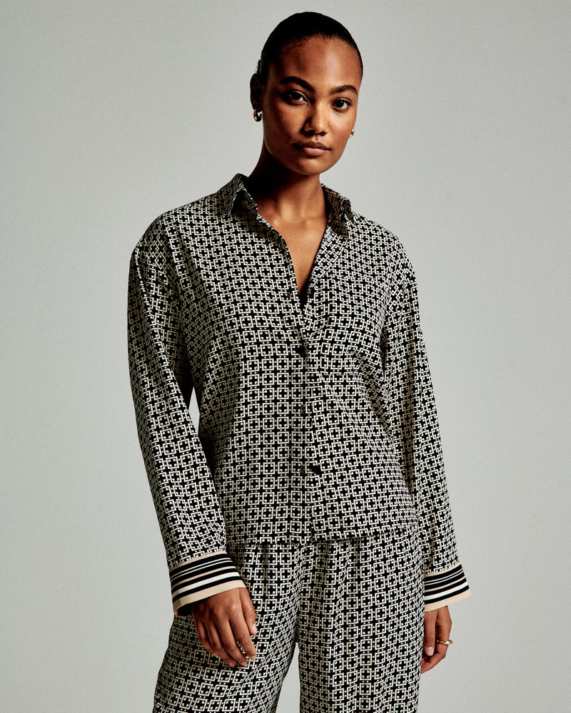 Matte Satin Button-Up Shirt | Abercrombie & Fitch (US)