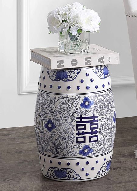 Chinoiserie garden stool, side table, accent table, chinoiserie home decor, blue & white home decor, grandmillennial home decor 

#LTKunder50 #LTKunder100 #LTKhome
