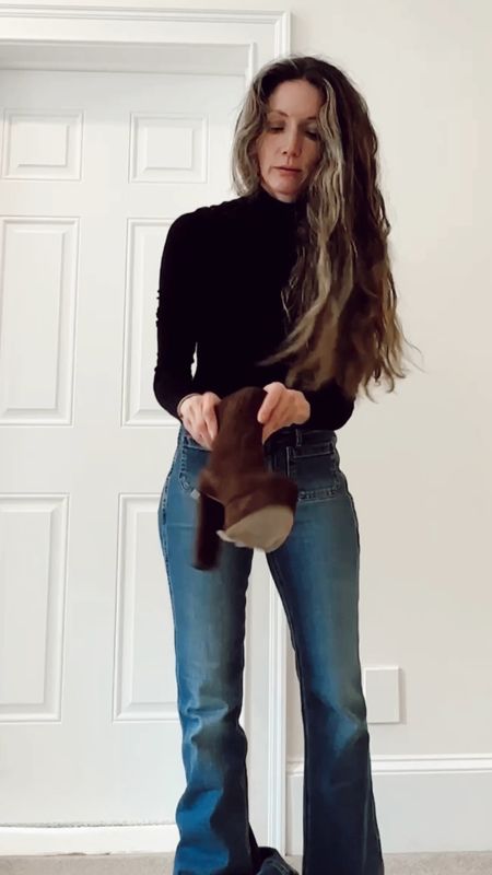 These jeans are absolutely incredible!! Super comfortable and a great flare! The boots are also insanely comfortable and the perfect chocolate platform boot! 🖤 get 15% off Inez shoes  with code ziba15 

#LTKshoecrush #LTKSeasonal #LTKworkwear
